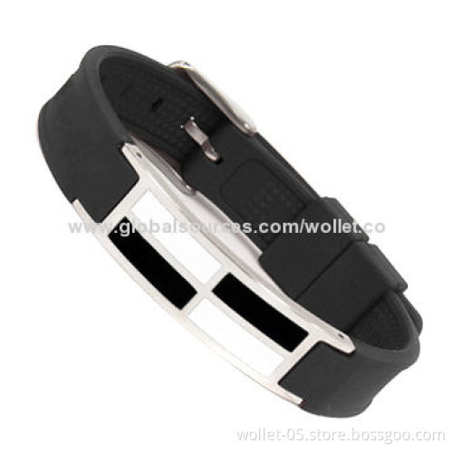 Power Silicone Bracelet, Healthcare Products for People, 7.5 to 8.5-inch Length